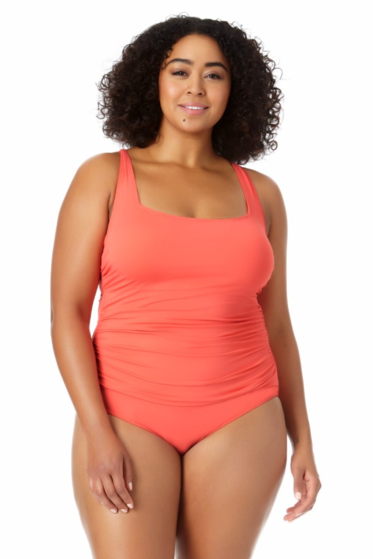 Anne Cole - Bandeau Shirred One Piece Swimsuit — Swimsuits Direct