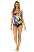 Women's Tropic Stamp Twist Front Bandeaukini Swim Top