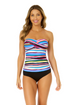 Women's Easy Breezy Stripe Twist Front Bandeaukini Swim Top