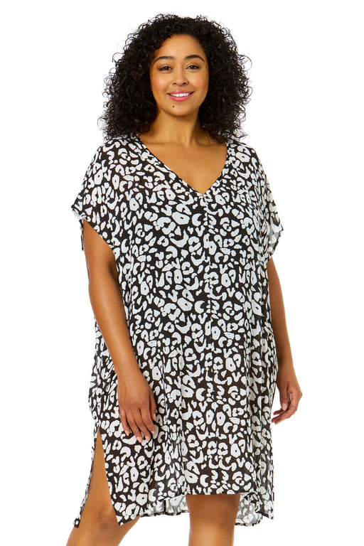 Women's Plus Size Wild Cat Easy Tunic Swimsuit Cover Up