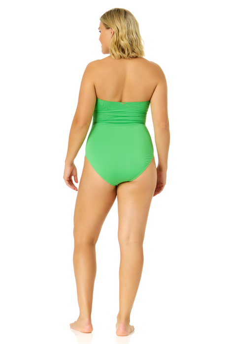 Women's Live In Color Twist Front Shirred One Piece Swimsuit