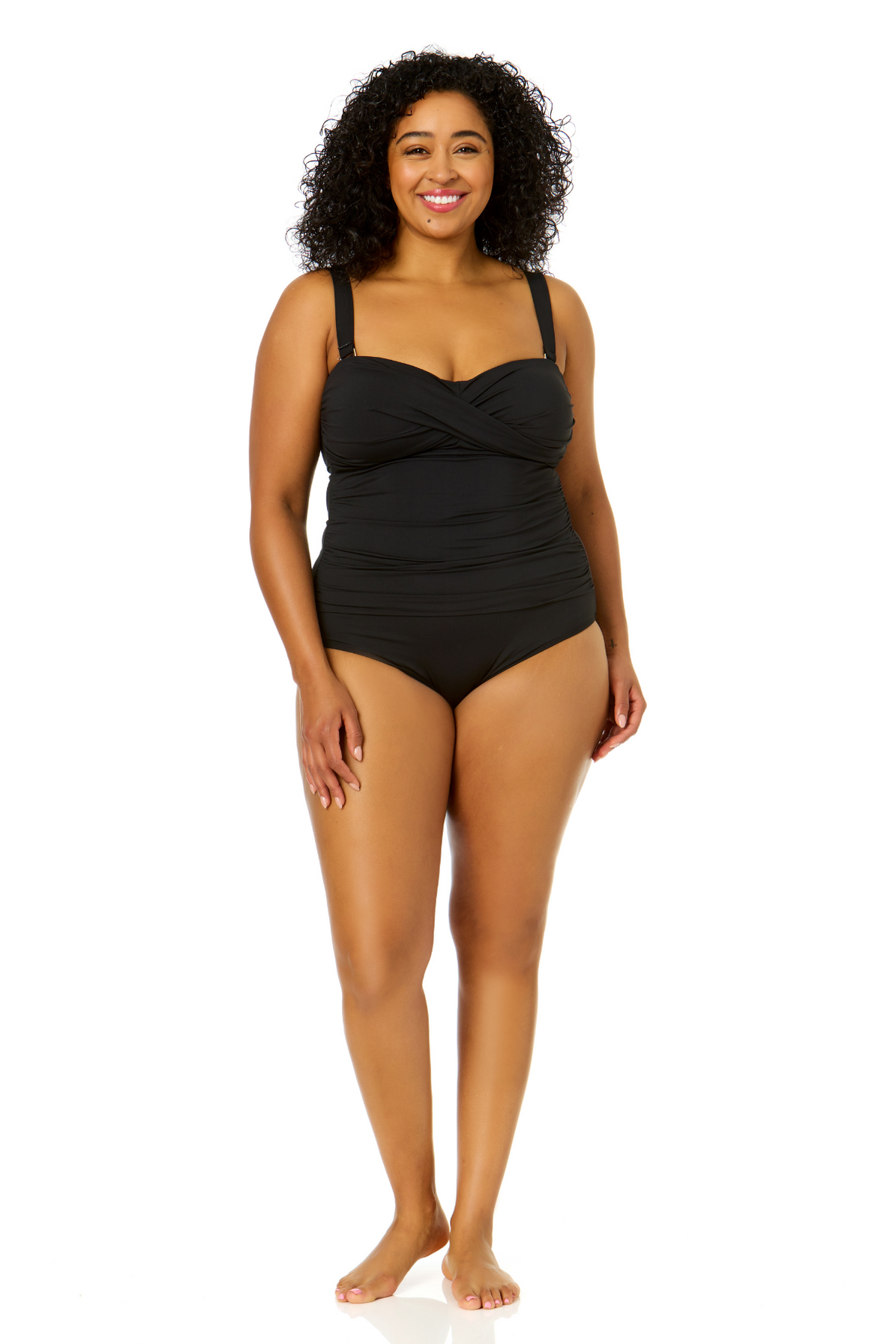 Anne Cole Plus Twist Front Bandeaukini Swim Top — Swimsuits Direct